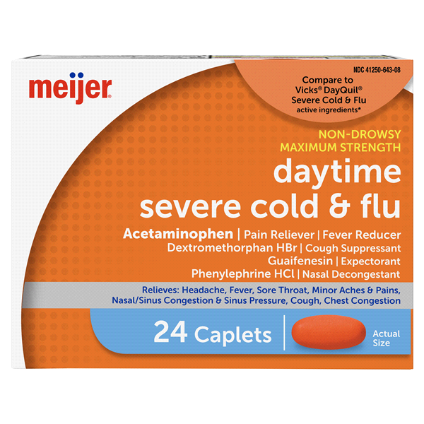 slide 1 of 1, Meijer Severe Cold & Flu, 24 ct