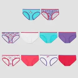 Hanes Girls' Hipster Underwear, Assorted Colors, Size 10
