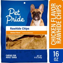 Pet Pride Chicken Flavor Rawhide Chips Adult Dog Treats, 16 oz