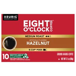 Eight O'Clock Coffee Hazelnut Keurig Single-Serve K-Cup Pods, Medium Roast Coffee, 10 Count