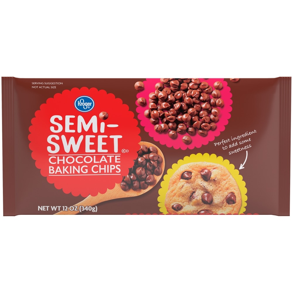 slide 1 of 1, Kroger Semi-Sweet Chocolate Baking Chips, 12 oz