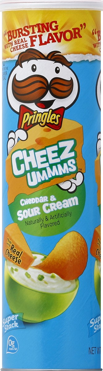 slide 3 of 6, Pringles Potato Crisps, Cheezummms, Cheddar and Sour Cream, Super Stack, 6.38 oz
