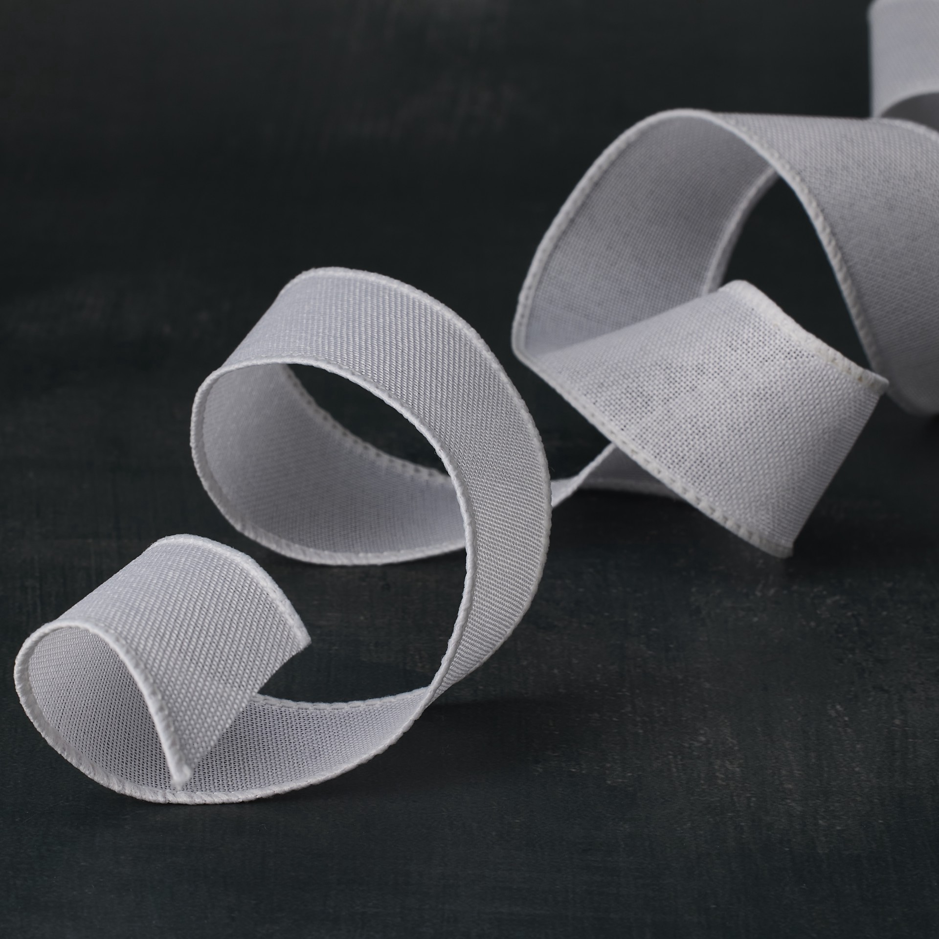 slide 2 of 4, 1.5" X 20ft. White Wired Faux Linen Ribbon By Celebrate It, 1.5 in x 30 ft