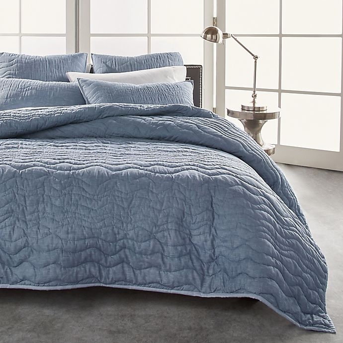 slide 2 of 6, DKNY Cotton Voile Twin Quilt - Blue Chambray, 1 ct