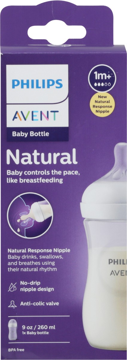 slide 7 of 7, Philips Avent Natural Baby Bottle With Natural Response Nipple , Clear, 9oz, 1pk, SCY903/91, 1 ct