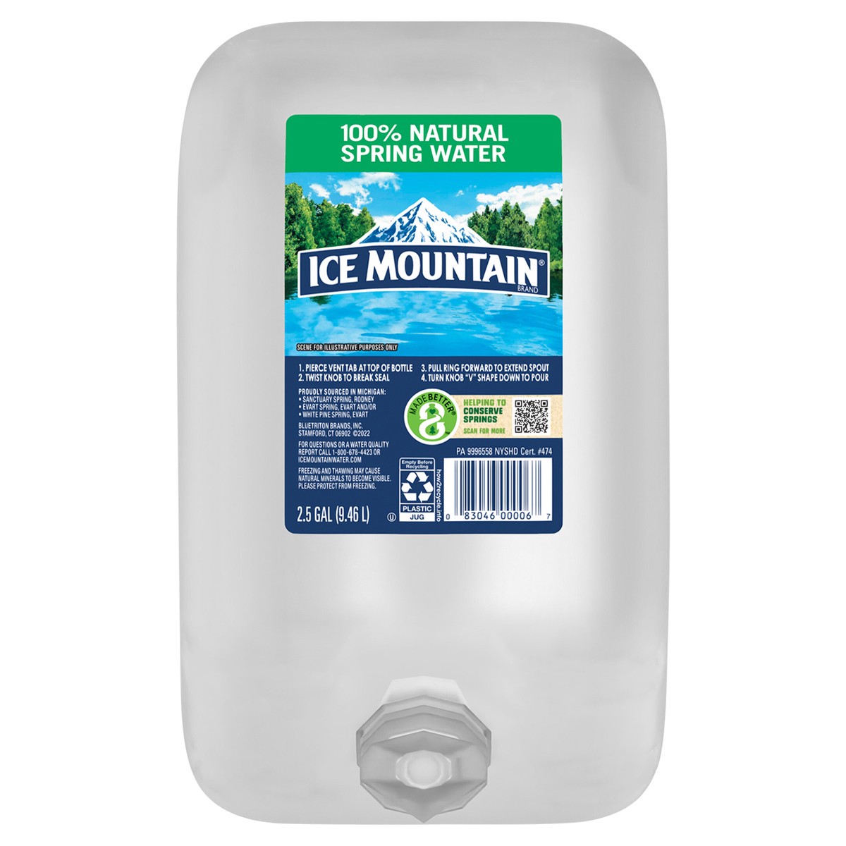 slide 1 of 24, Ice Mountain Brand 100% Natural Spring Water - 2.50 g, 2.50 g