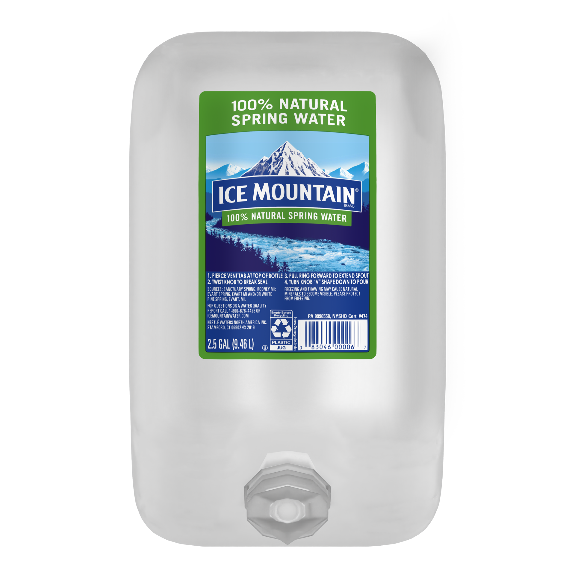 slide 1 of 24, Ice Mountain Brand 100% Natural Spring Water - 2.50 g, 2.50 g