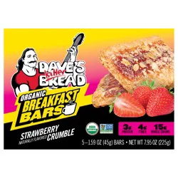 Dave's Killer Bread Strawberry Crumble Naturally Flavored Organic Breakfast Bars, 5 ct