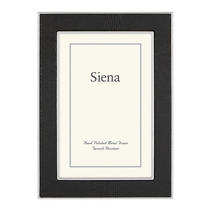 slide 1 of 1, Siena Faux Lizard Picture Frame - Black/Silver, 5 in x 7 in