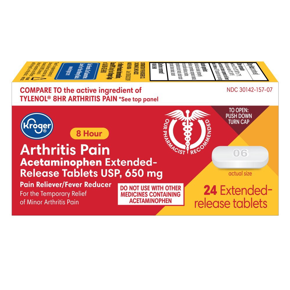 slide 3 of 3, Kroger Arthritis Pain Relief Extended-Release Caplets, 24 ct