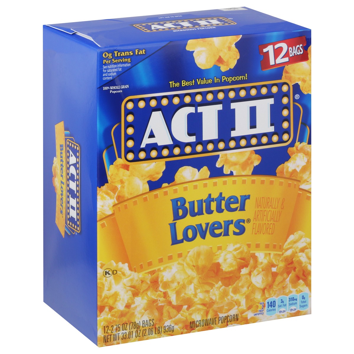 slide 3 of 10, ACT II Butter Lovers Microwave Butter Lovers Popcorn - 12 ct, 12 ct