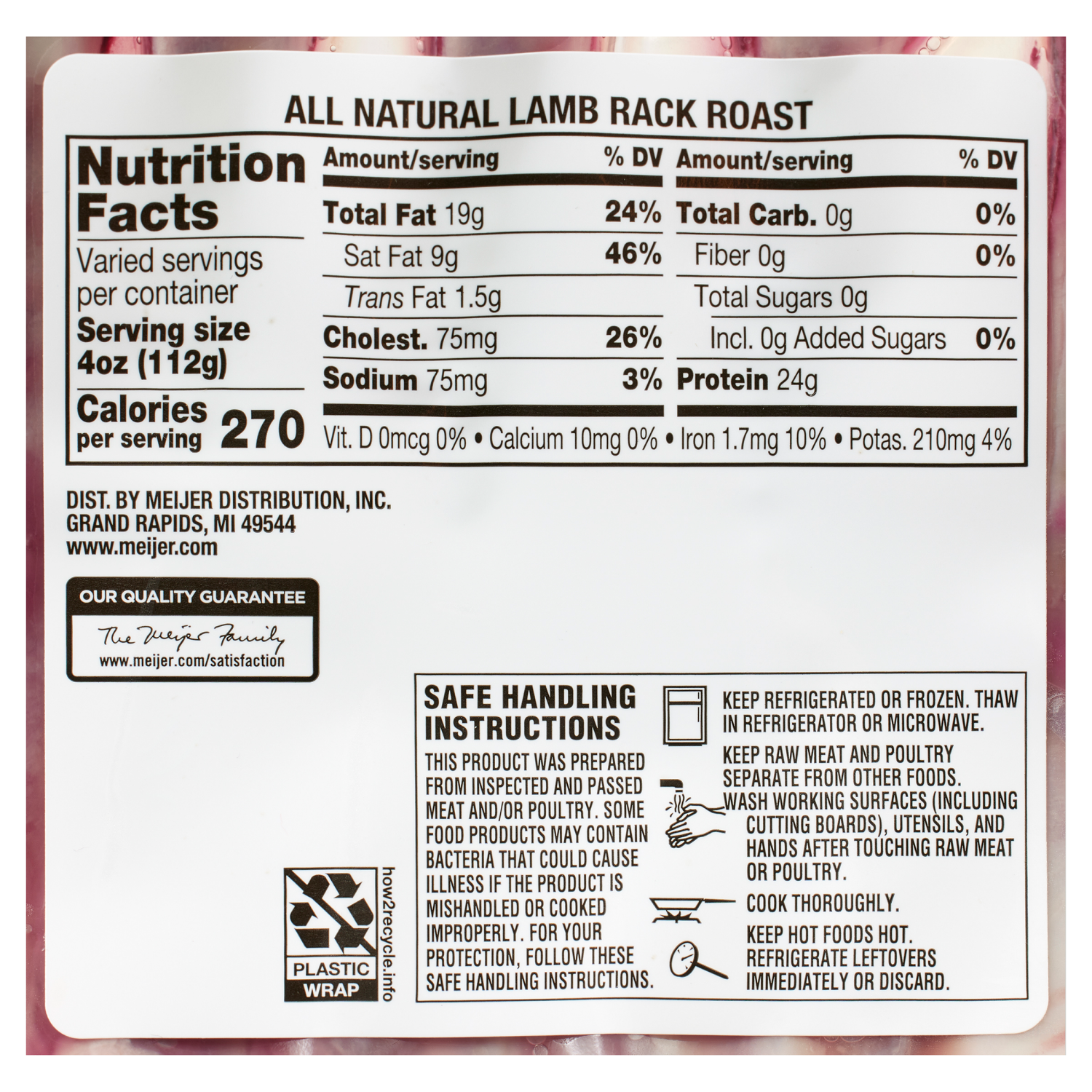 slide 2 of 4, FREDERIKS BY MEIJER Frederik's By Meijer Lamb Rack, per lb