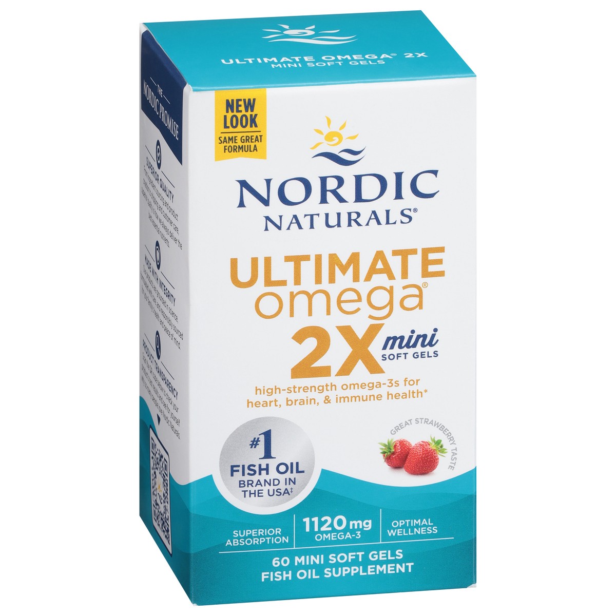 slide 2 of 9, Nordic Naturals Great Strawberry Taste Ultimate Omega 60 Soft Gels, 60 ct; 1120 mg