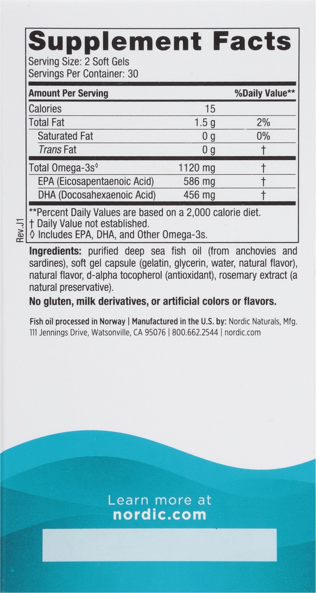 slide 9 of 9, Nordic Naturals Great Strawberry Taste Ultimate Omega 60 Soft Gels, 60 ct; 1120 mg