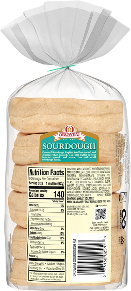 slide 12 of 14, Oroweat Sourdough English Muffins, 6 count, 13 oz, 6 ct