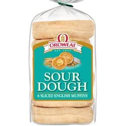 Oroweat Sourdough English Muffins, 6 count, English Muffins, 13 oz Bag