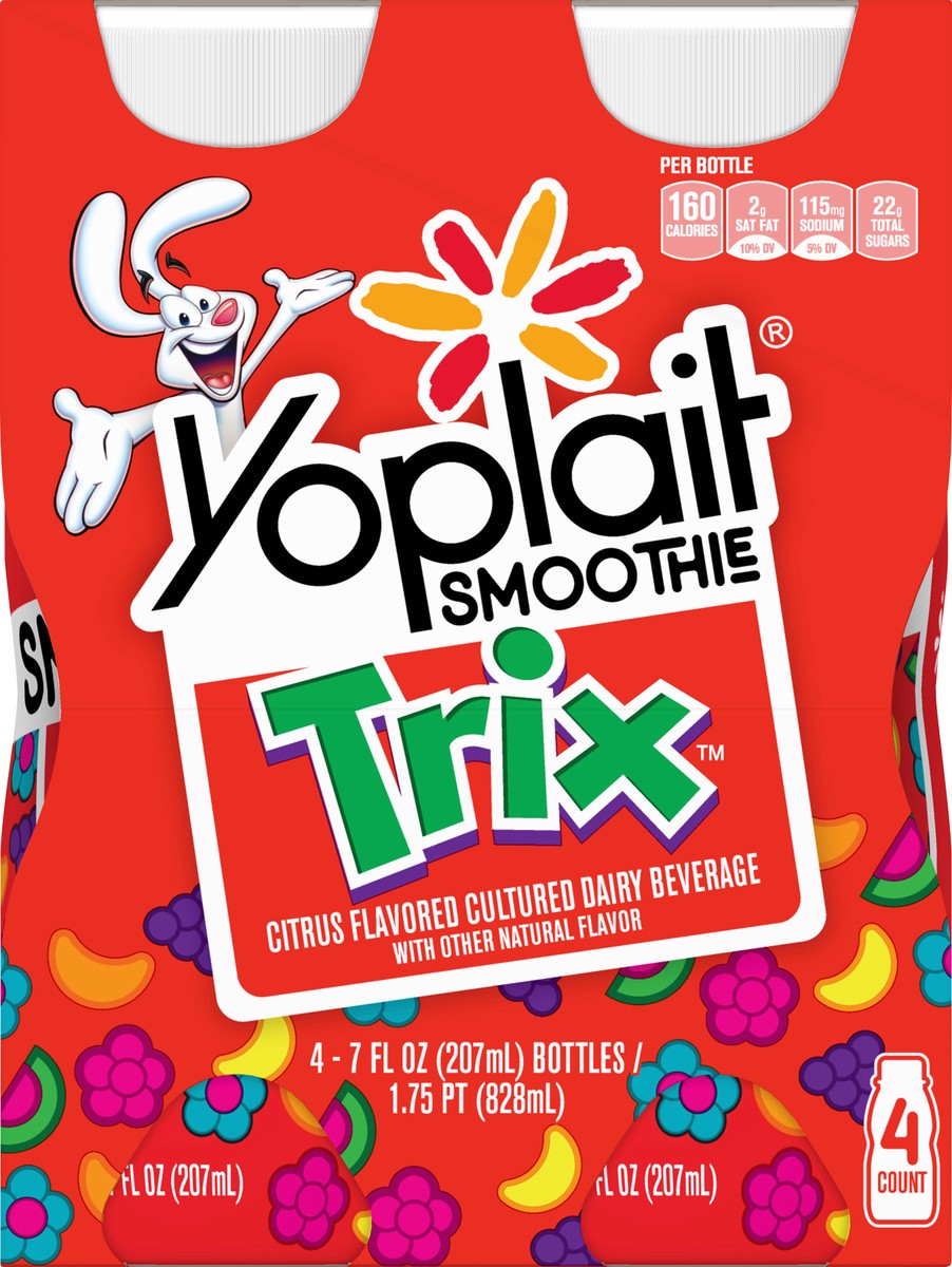 slide 13 of 13, Yoplait Trix Smoothie Cultured Citrus Flavored Dairy Beverage 4 ea, 4 ct