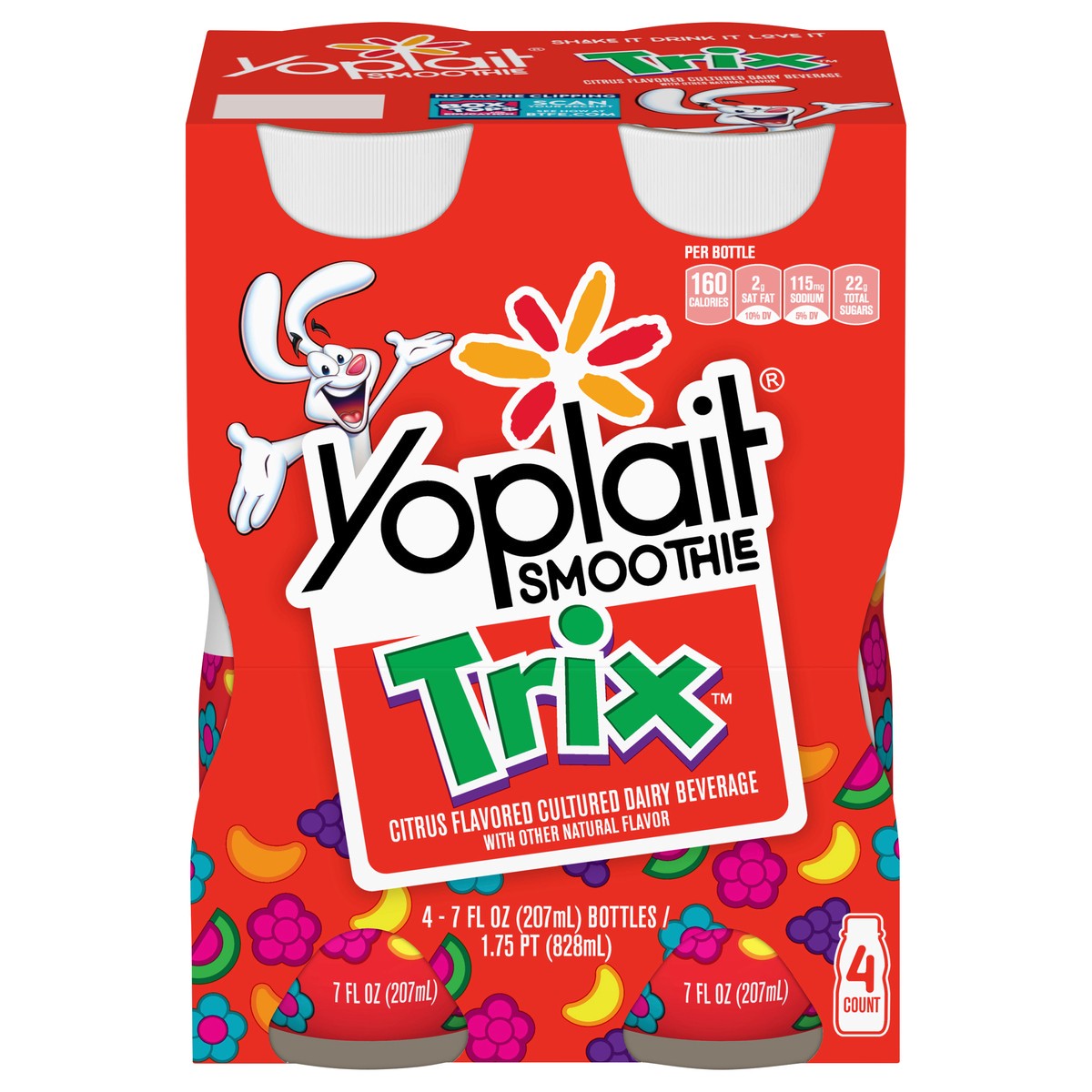 slide 7 of 13, Yoplait Trix Smoothie Cultured Citrus Flavored Dairy Beverage 4 ea, 4 ct