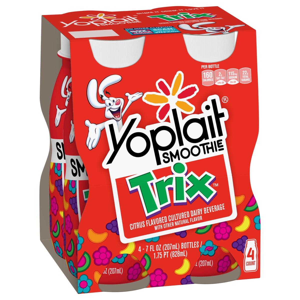 slide 8 of 13, Yoplait Trix Smoothie Cultured Citrus Flavored Dairy Beverage 4 ea, 4 ct