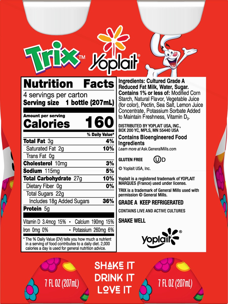 slide 9 of 13, Yoplait Trix Smoothie Cultured Citrus Flavored Dairy Beverage 4 ea, 4 ct