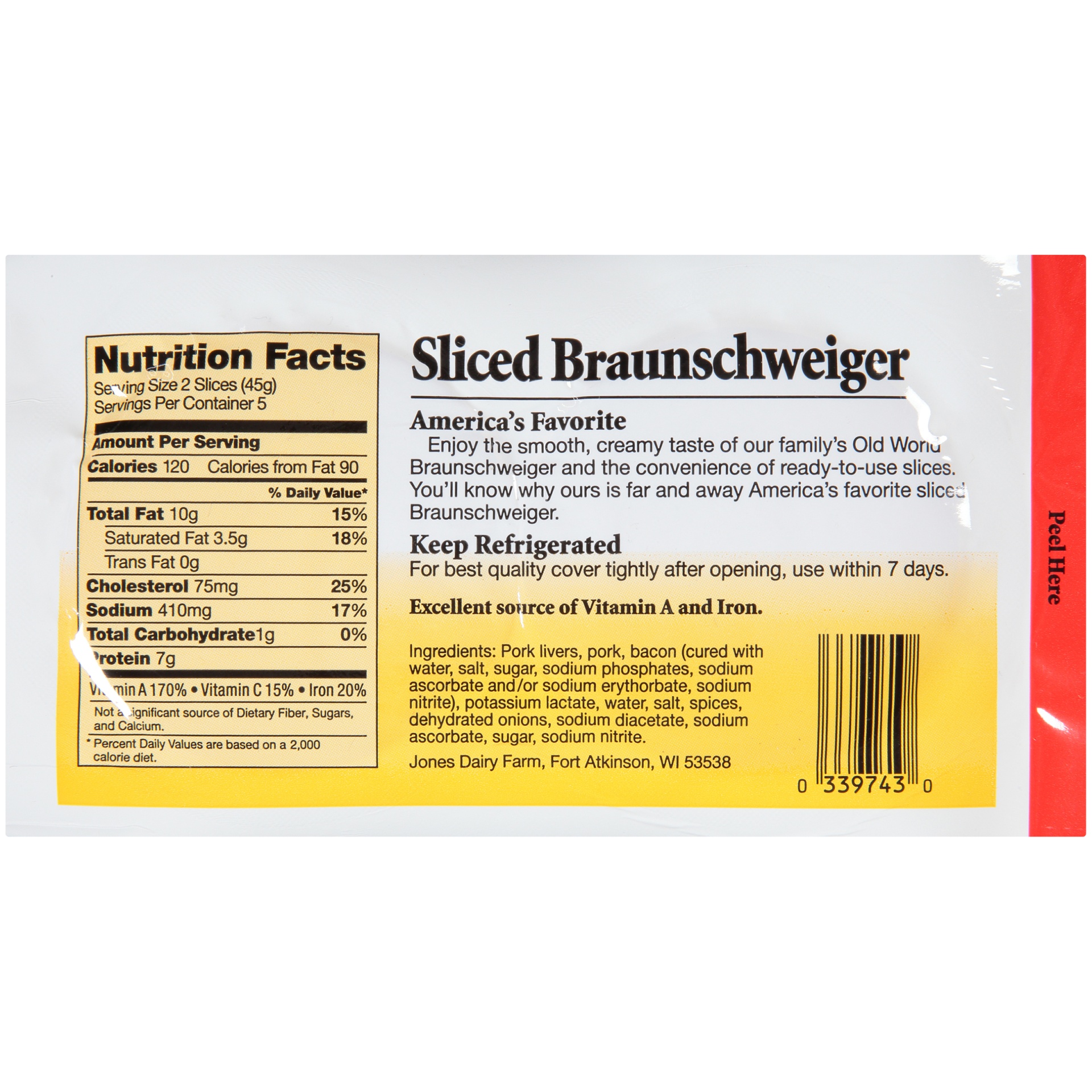 Jones Dairy Farm Braunschweiger Sliced Liverwurst 8 oz Shipt