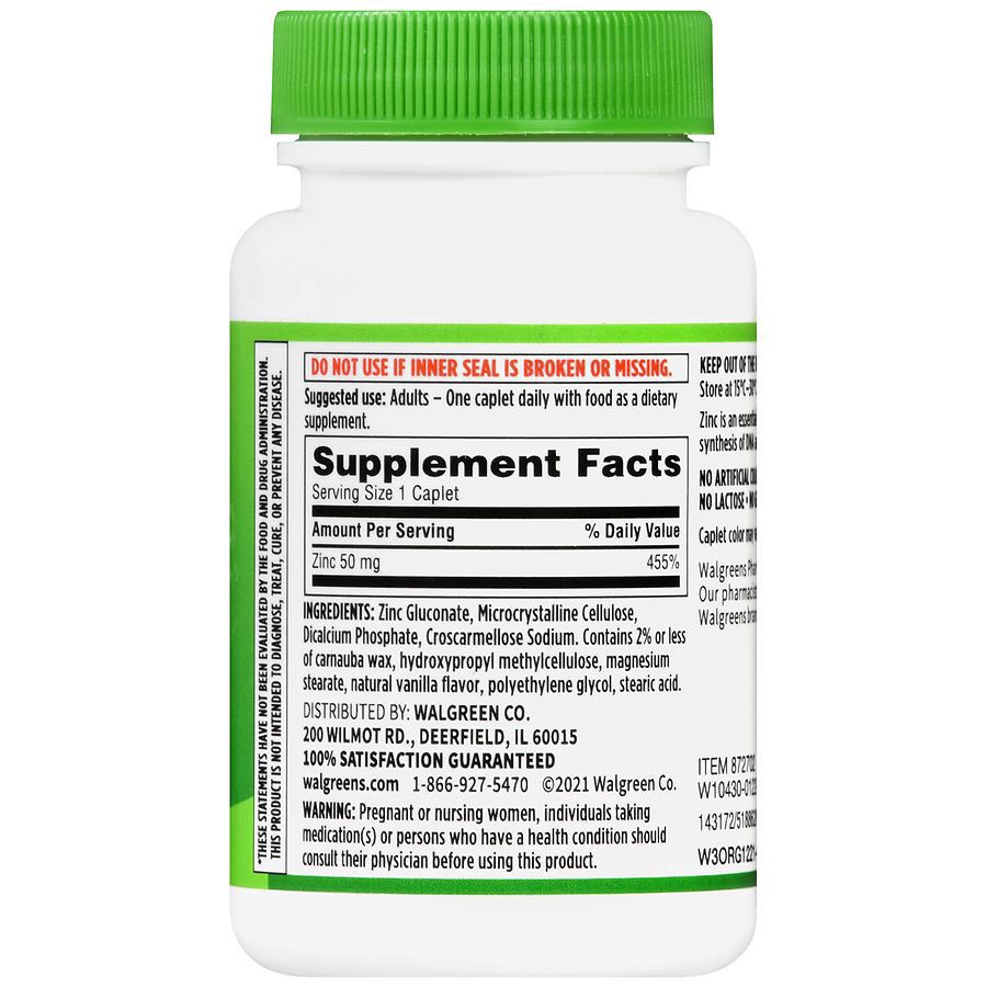 slide 2 of 5, Walgreens High Potency Zinc 50 mg, 100 ct