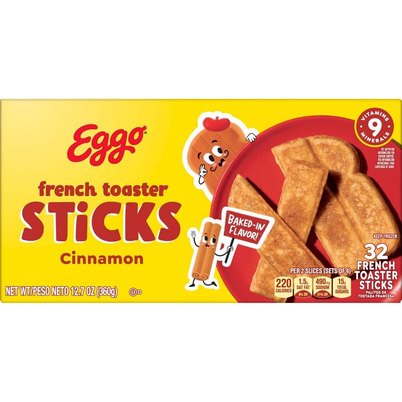 slide 8 of 10, Eggo Frozen French Toaster Sticks Cinnamon - 12.7oz/32ct, 12.7 oz, 32 ct