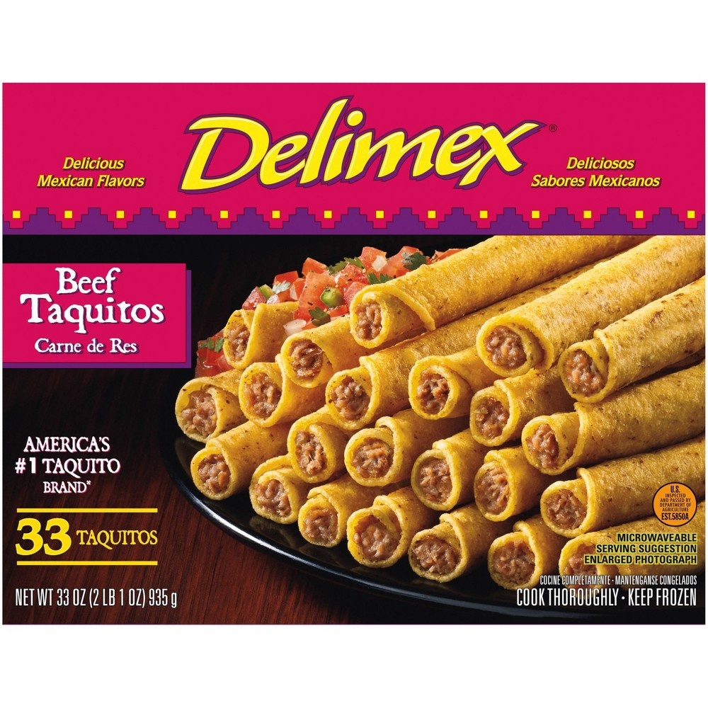 slide 2 of 7, Delimex Beef Corn Taquitos Frozen Snacks - 33oz/33ct, 33 oz, 33 ct