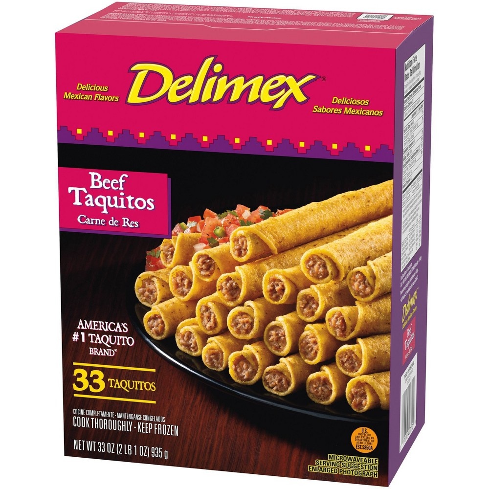 slide 4 of 7, Delimex Beef Corn Taquitos Frozen Snacks - 33oz/33ct, 33 oz, 33 ct