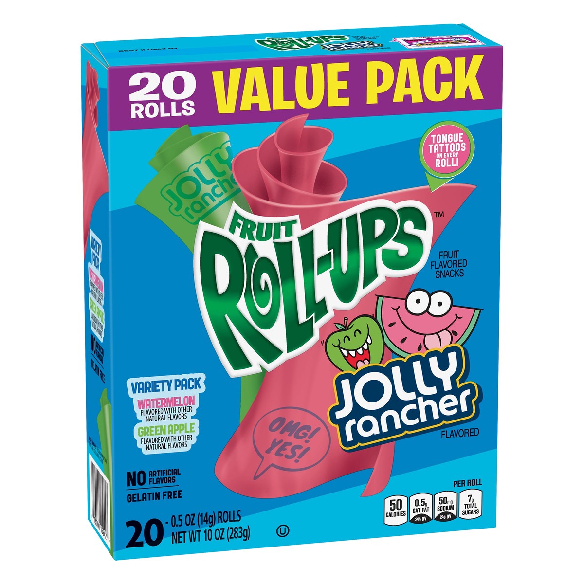 slide 3 of 10, Fruit Roll-Ups Fruit Flavored Snacks, Jolly Rancher, Variety Pack, 20 ct, 20 ct