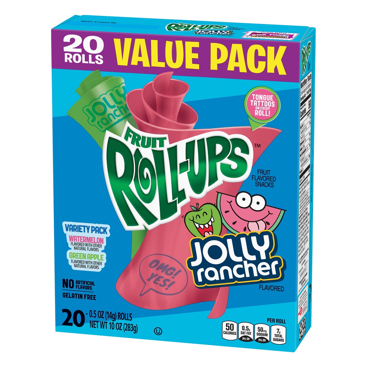 slide 3 of 10, Betty Crocker Fruit Roll-Ups, Jolly Rancher Variety Value Pack 20-.5 Oz Rolls, 10 oz
