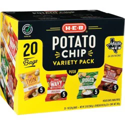 H-E-B Select Ingredients Potato Chip Variety Pack 1 oz Bags
