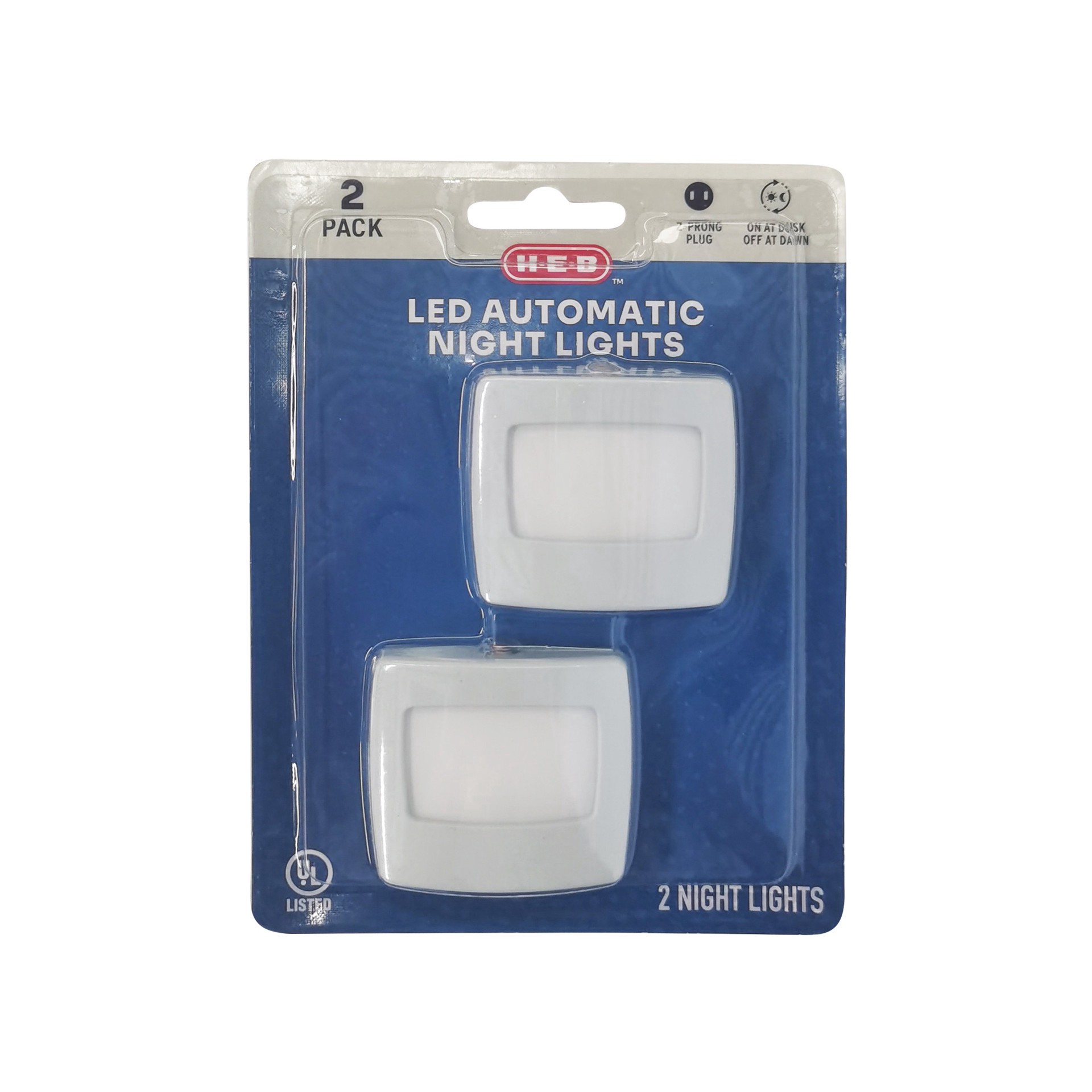 slide 1 of 1, H-E-B LED Automatic Night Lights, 2 ct