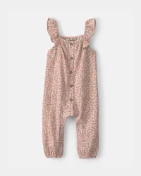 Carters Baby Girl Floral Jumpsuit - Pink Pink NB