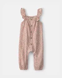 Carters Baby Girl Floral Jumpsuit - Pink Pink NB