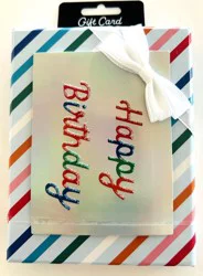 Surface Packaging Birthday Stripes Rectangle Gift Card Holder Box
