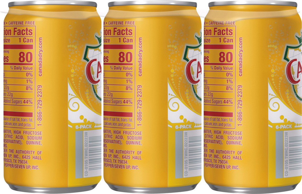 slide 2 of 12, Canada Dry Tonic Water, 7.5 fl oz mini cans, 6 pack, 6 ct; 7.5 oz