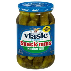 Vlasic Snack'mms Kosher Pickles Dill Minis, Keto Friendly, 16 fl. oz.