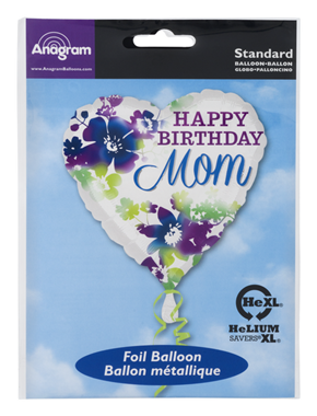 slide 1 of 1, Anagram Anagram Standard Foil Balloon Happy Birthday Mom, 1 ct