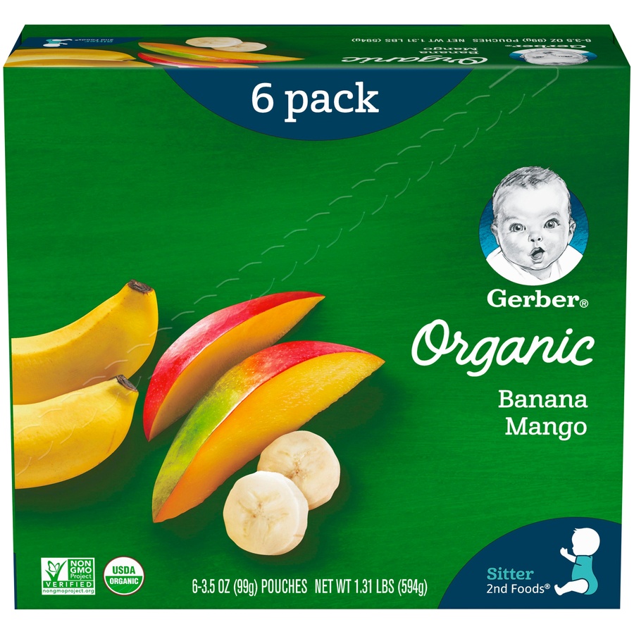 slide 1 of 1, Gerber 2nd Organic Banana Mango, 3.5 oz