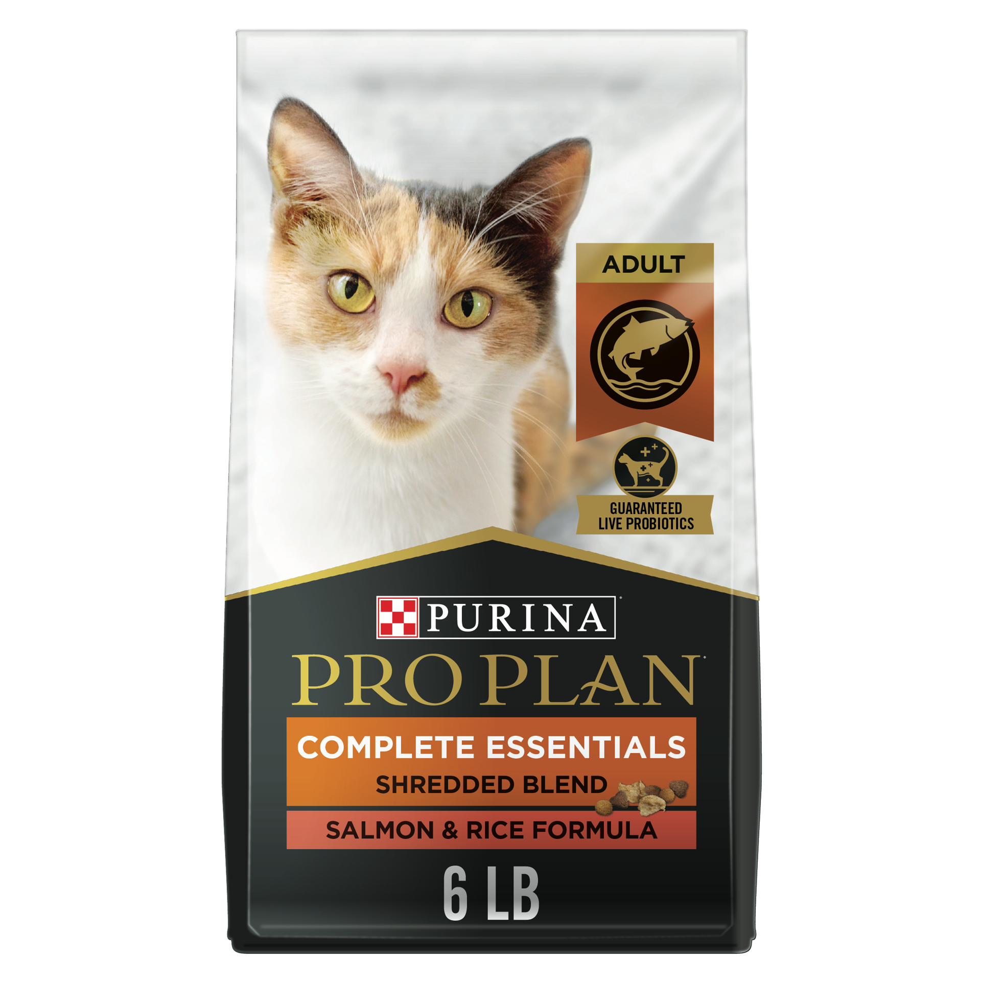 slide 1 of 7, Pro Plan Purina Pro Plan High Protein Cat Food With Probiotics for Cats, Shredded Blend Salmon and Rice Formula, 6 lb