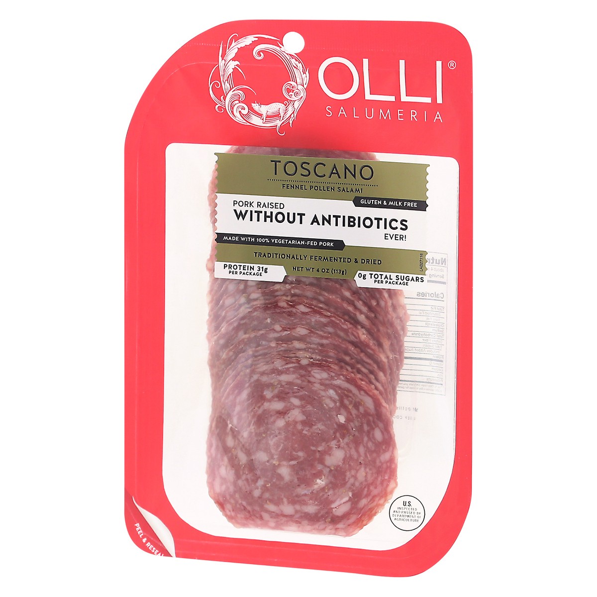 slide 9 of 9, Olli Salumeria Olli Toscano Fennel Salami Slices, 4 oz