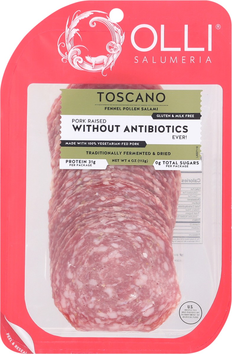 slide 6 of 9, Olli Salumeria Olli Toscano Fennel Salami Slices, 4 oz