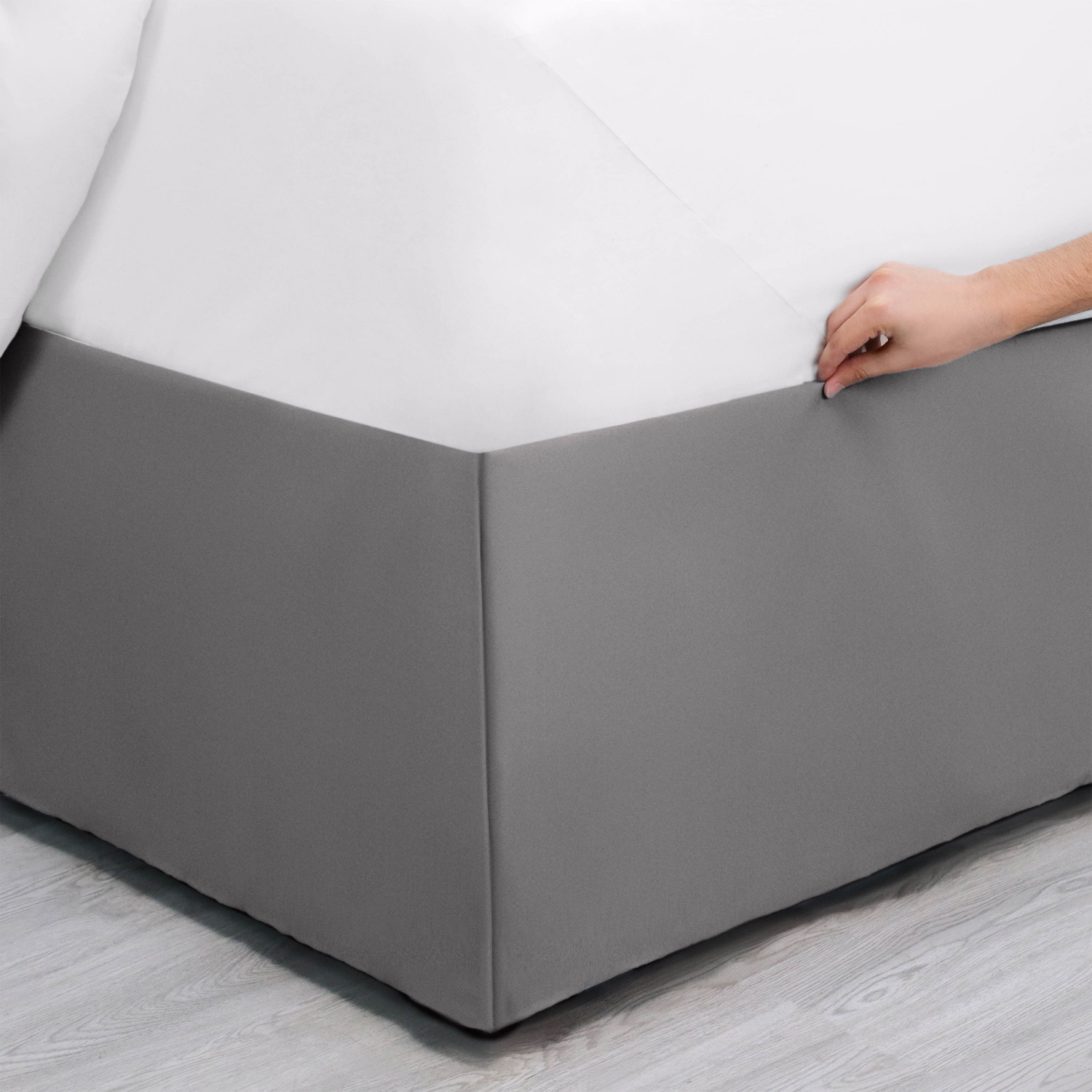 slide 6 of 8, MARTEX 1" Drop Bedskirt Grey Full, Full Size