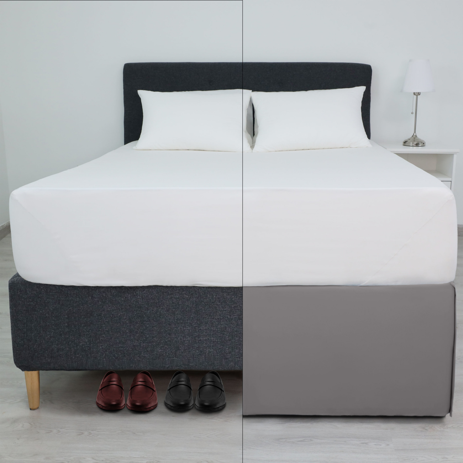 slide 5 of 8, MARTEX 21" Drop Bedskirt Grey Queen, Queen Size