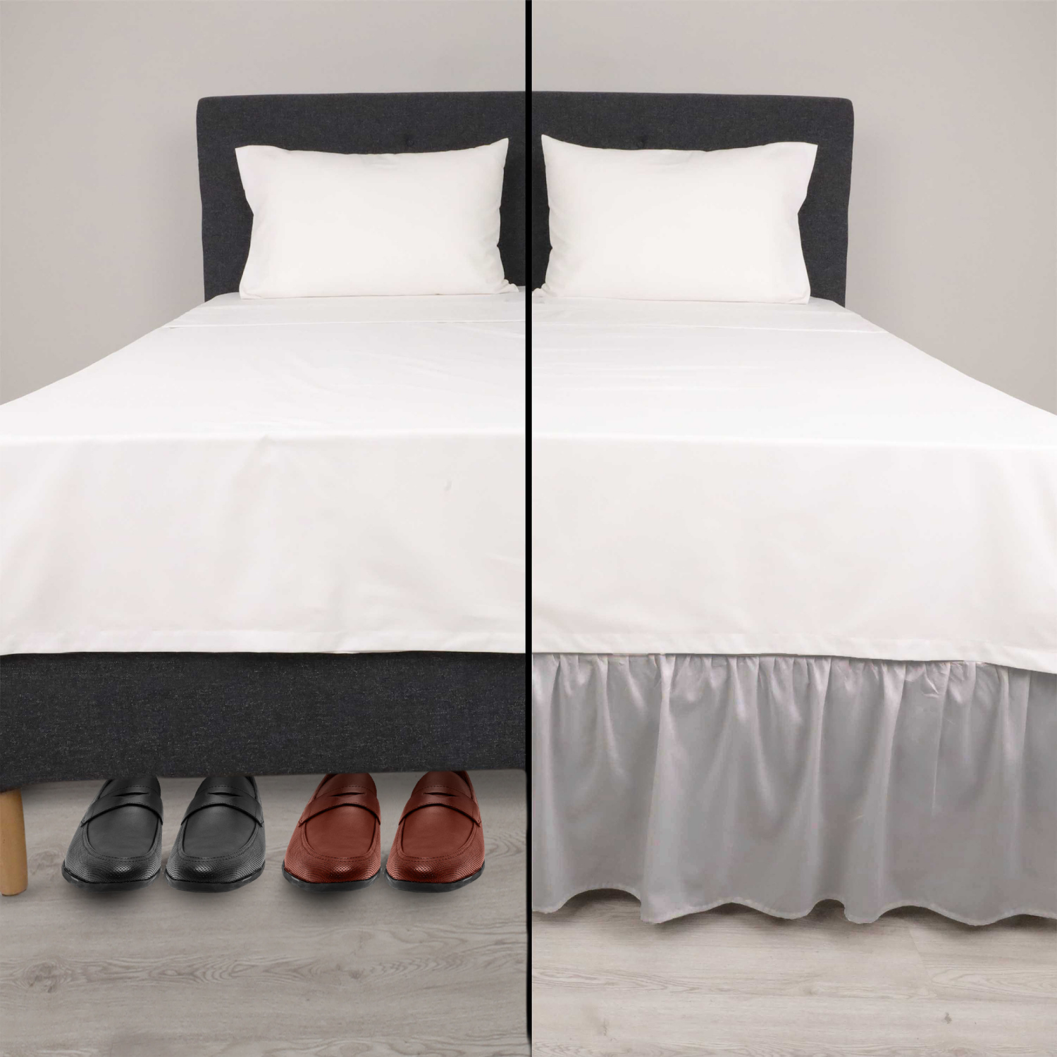 slide 5 of 8, MARTEX Basic Microfiber Bedskirt Grey Twin, Twin Size