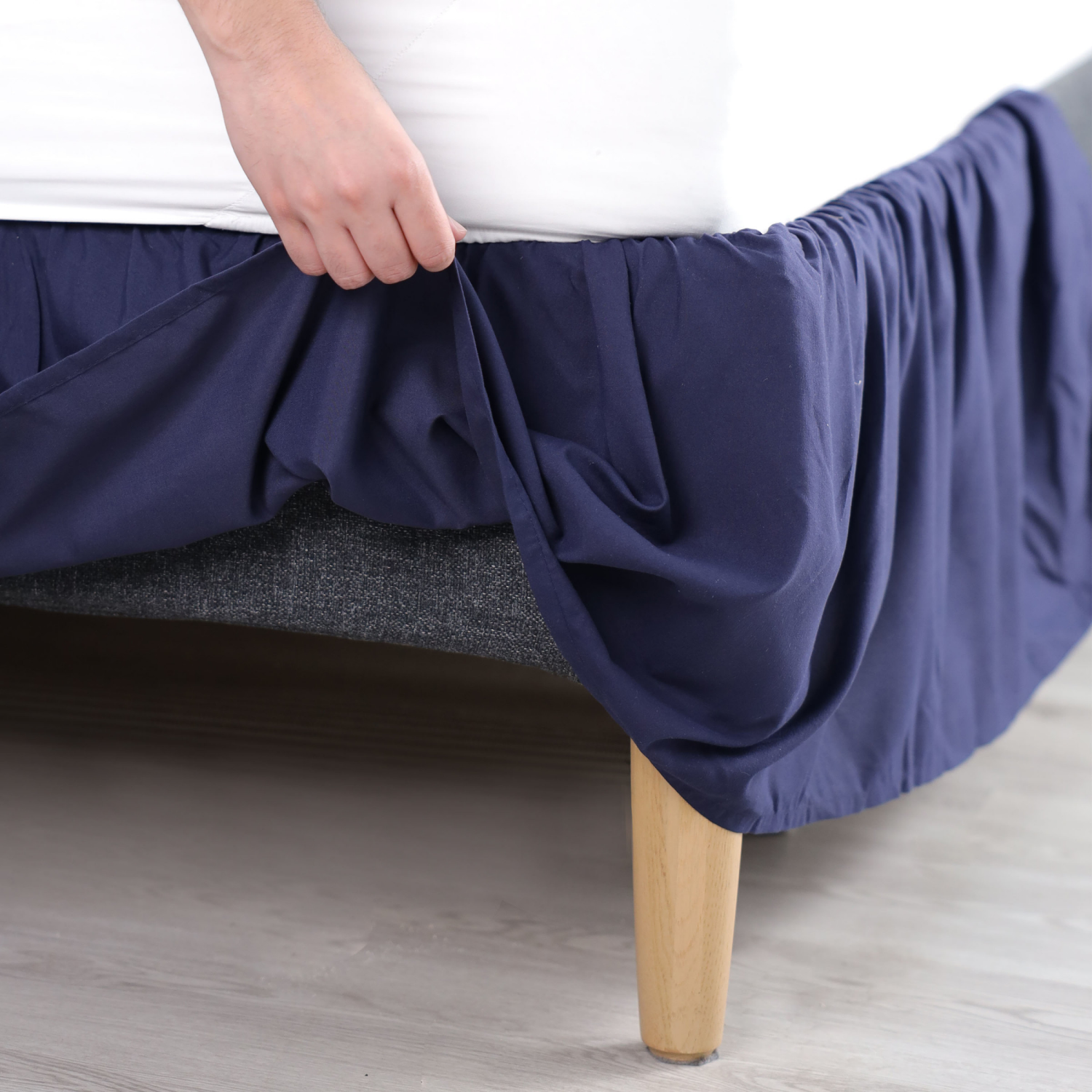 slide 6 of 8, MARTEX Basic Microfiber Bedskirt Grey Twin, Twin Size