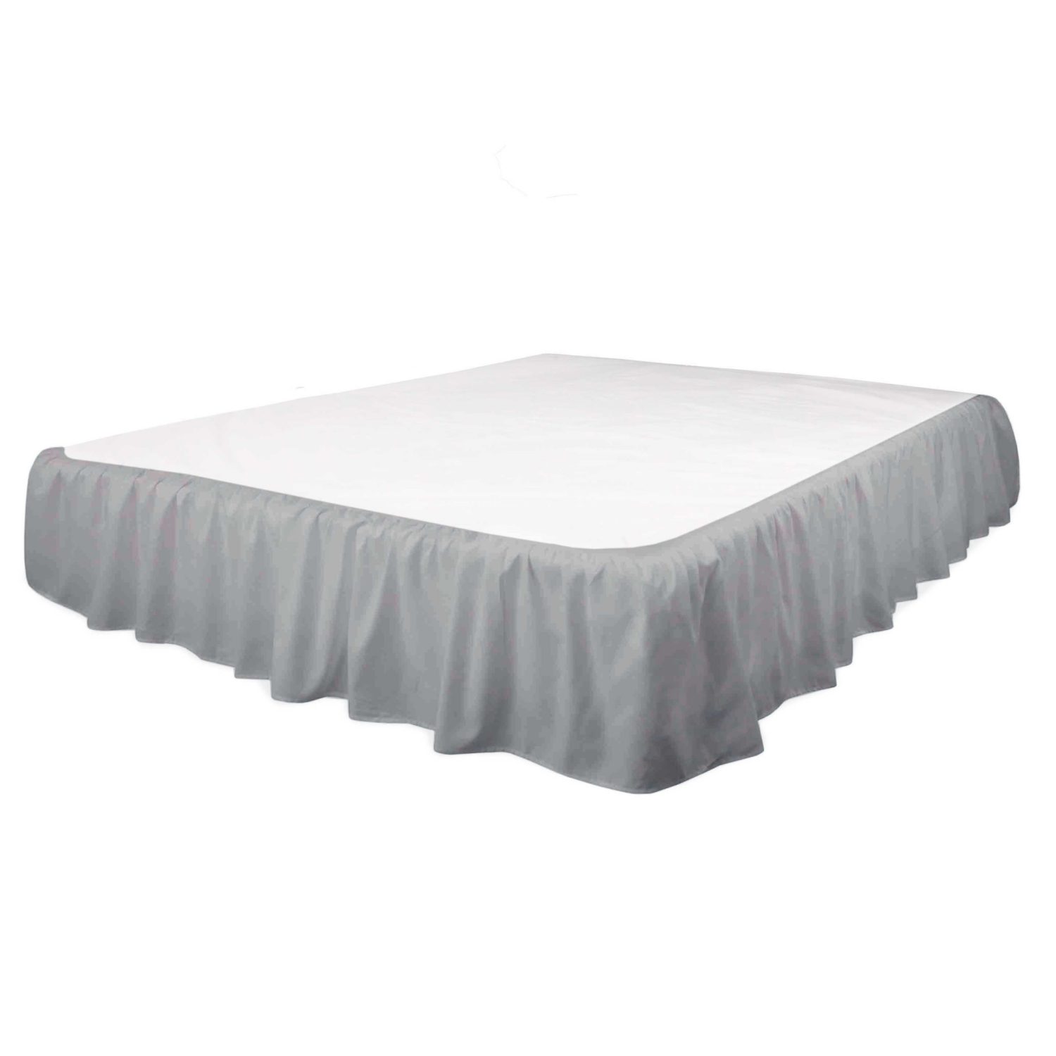 slide 8 of 8, MARTEX Basic Microfiber Bedskirt Grey Twin, Twin Size