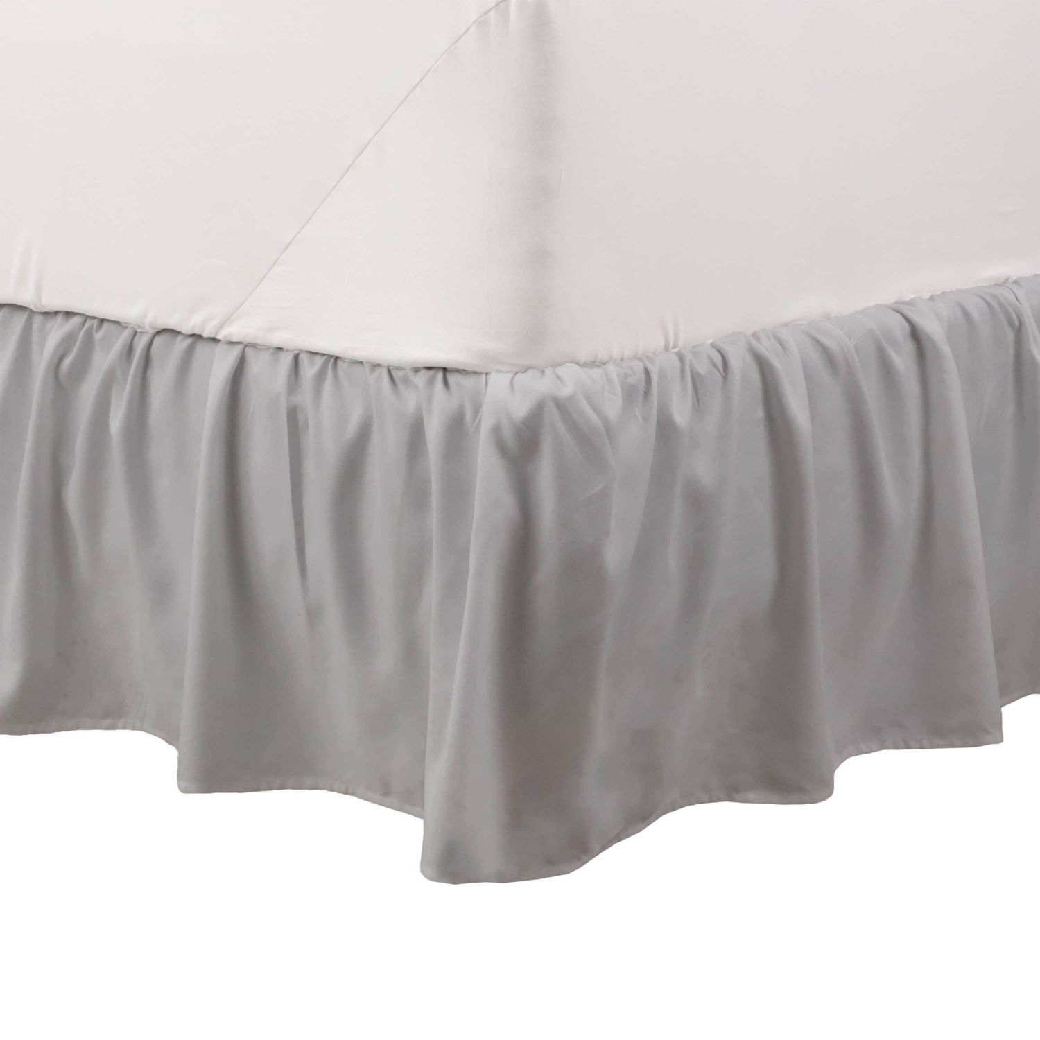 slide 1 of 8, MARTEX Basic Microfiber Bedskirt Grey King, King Size