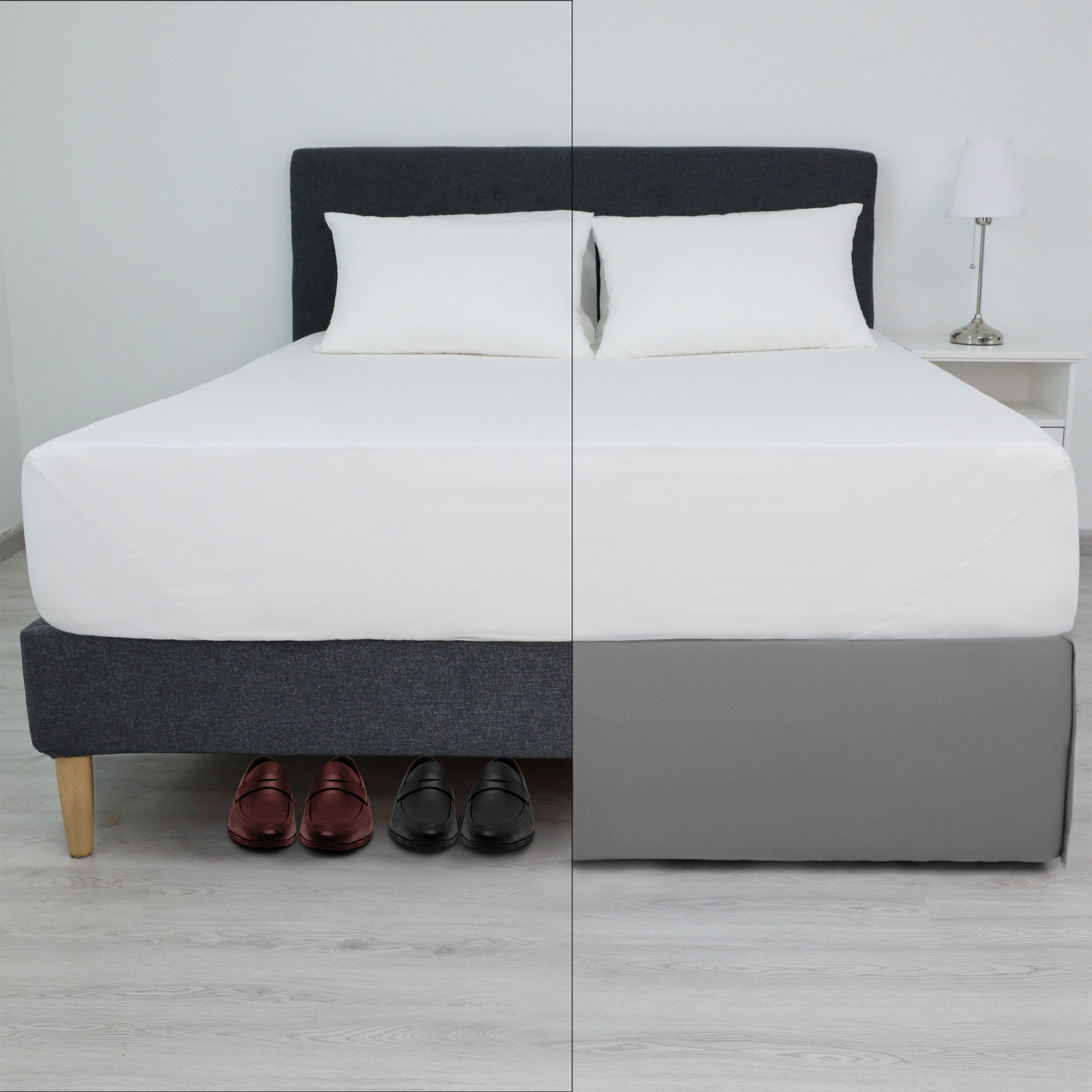 slide 5 of 8, MARTEX Luxury Inverted Pleat Grey Queen, Queen Size